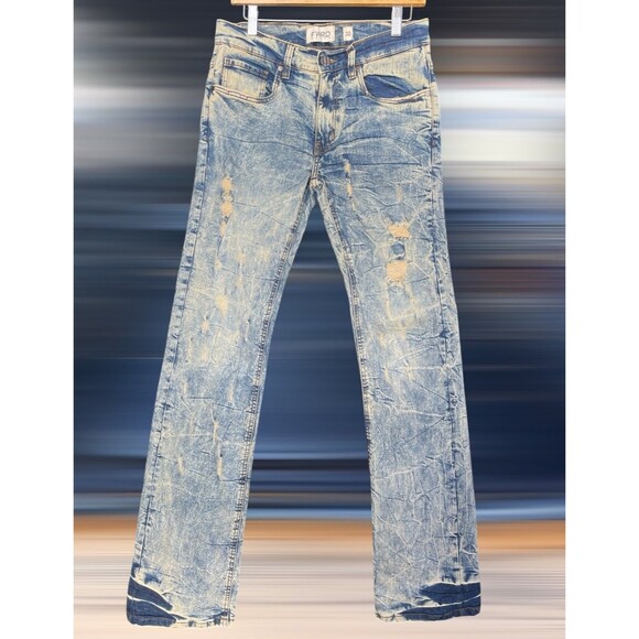FWRD Denim Tall Men’s W30 L36 Bootcut Patched Distressed Jeans - Picture 1 of 10